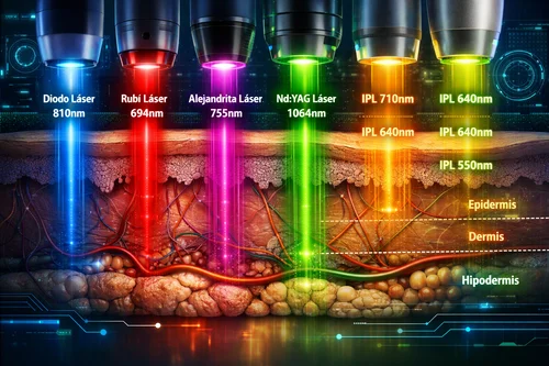 Capacidad de penetración de las Longitudes de onda en la piel